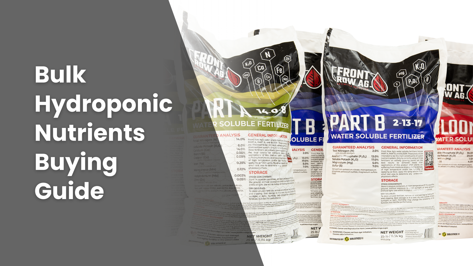 Featured image for a blog article, "Bulk Hydroponic Nutrients Buying Guide" with an image of Front Row Ag's Craft Grower Bundle